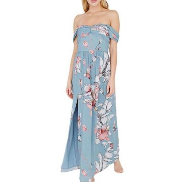 Z-622 Plum Pretty Sugar Charlie V2. Mermaid Moon maxi dress BLUE sz 2 nwot - Picture 1 of 2